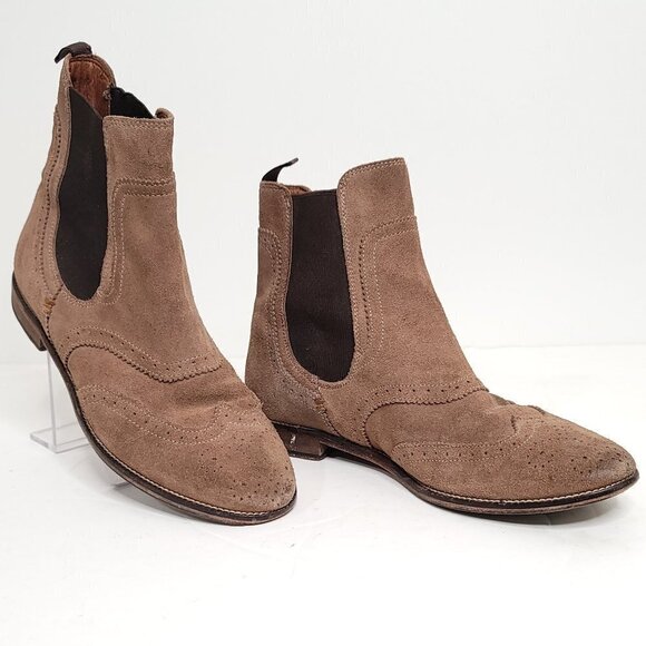 Massimo Dutti Brown Suede Ankle Wingtip Boots Women's, size 36 - Picture 2 of 6